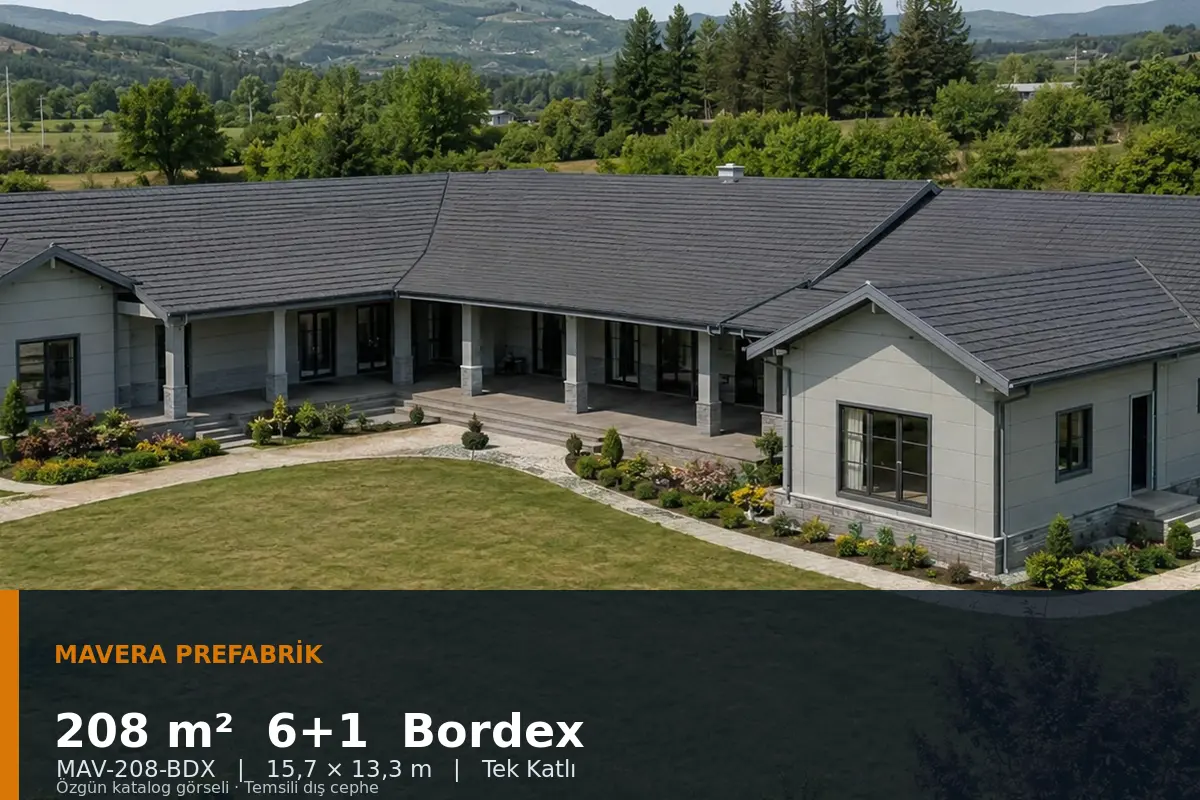 208 m² 6+1 Tek Katlı Bordex Prefabrik Ev