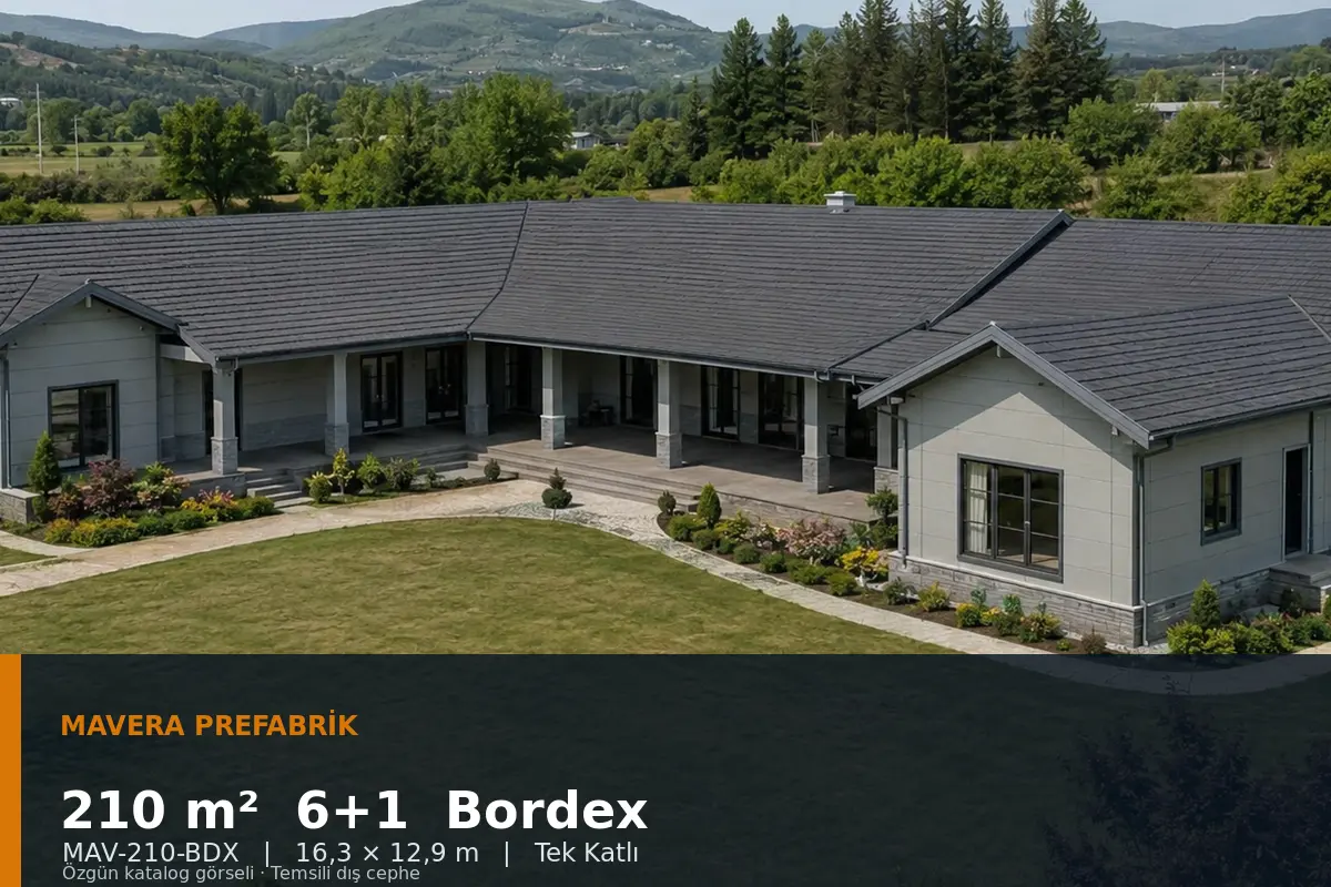 210 m² 6+1 Tek Katlı Bordex Prefabrik Ev