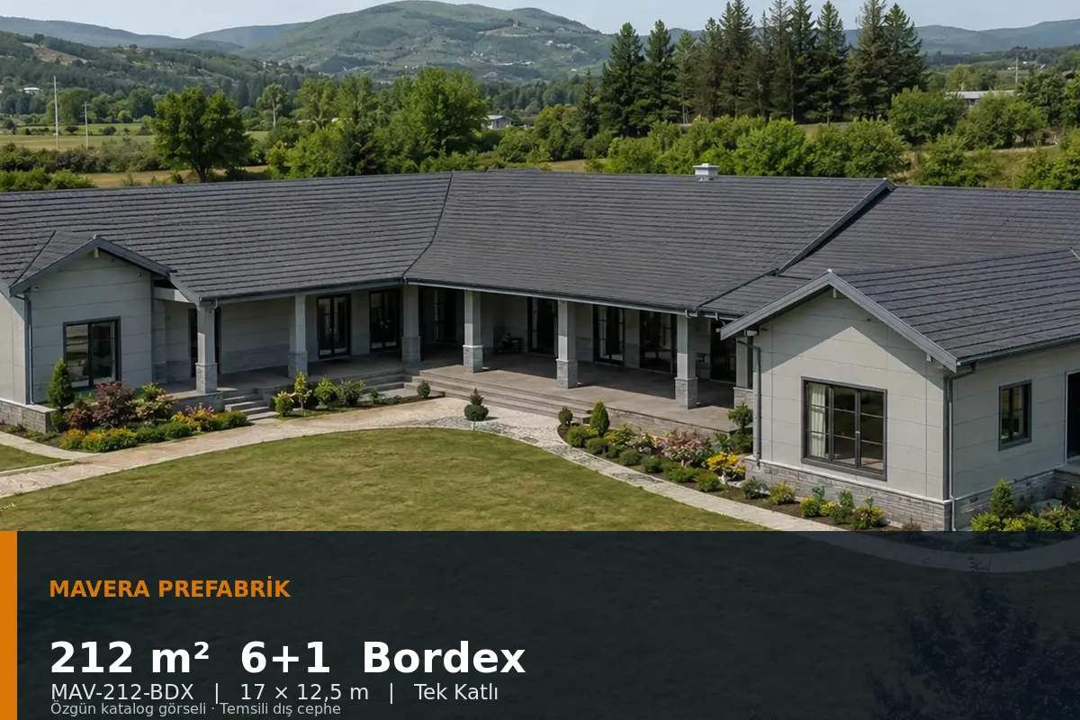 212 m² 6+1 Tek Katlı Bordex Prefabrik Ev