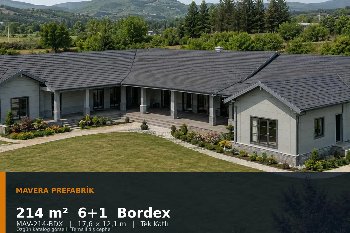 214 m² 6+1 Tek Katlı Bordex Prefabrik Ev