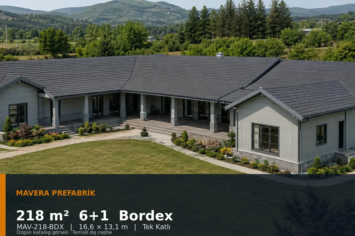 218 m² 6+1 Tek Katlı Bordex Prefabrik Ev