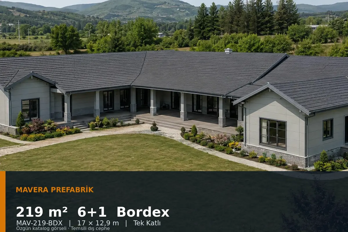 219 m² 6+1 Tek Katlı Bordex Prefabrik Ev