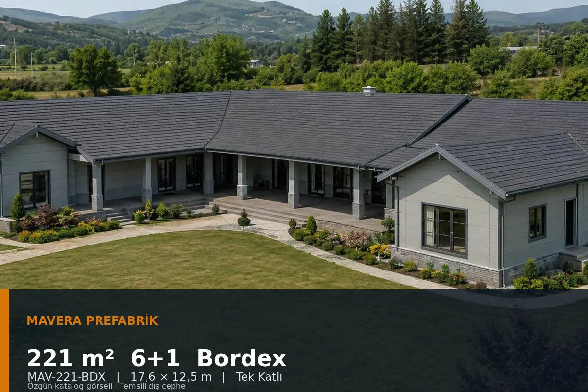 221 m² 6+1 Tek Katlı Bordex Prefabrik Ev