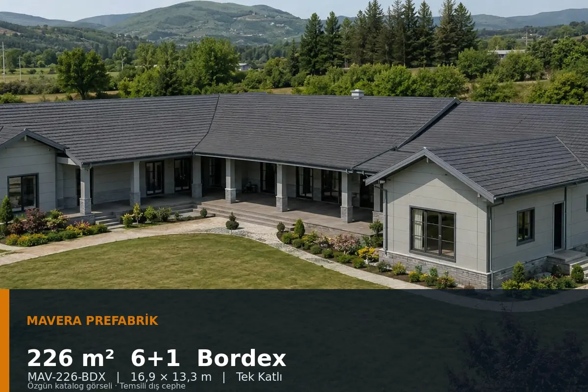 226 m² 6+1 Tek Katlı Bordex Prefabrik Ev