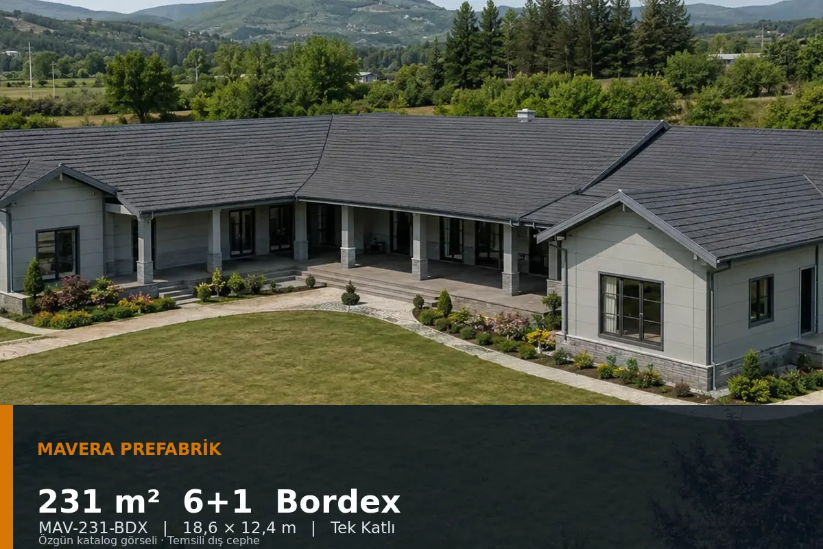231 m² 6+1 Tek Katlı Bordex Prefabrik Ev