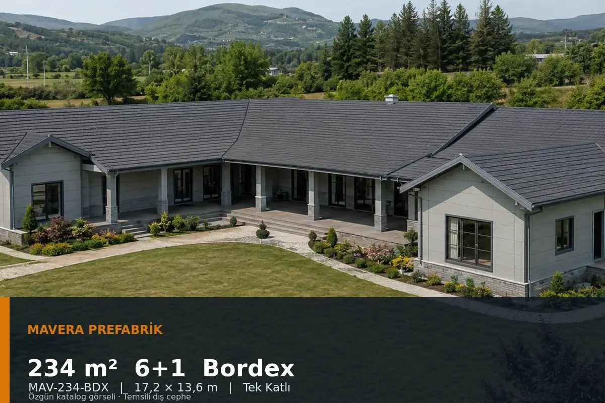 234 m² 6+1 Tek Katlı Bordex Prefabrik Ev
