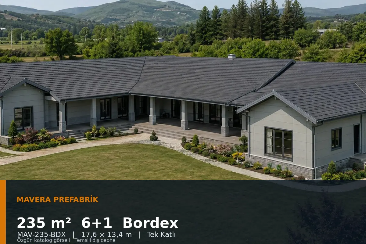 235 m² 6+1 Tek Katlı Bordex Prefabrik Ev