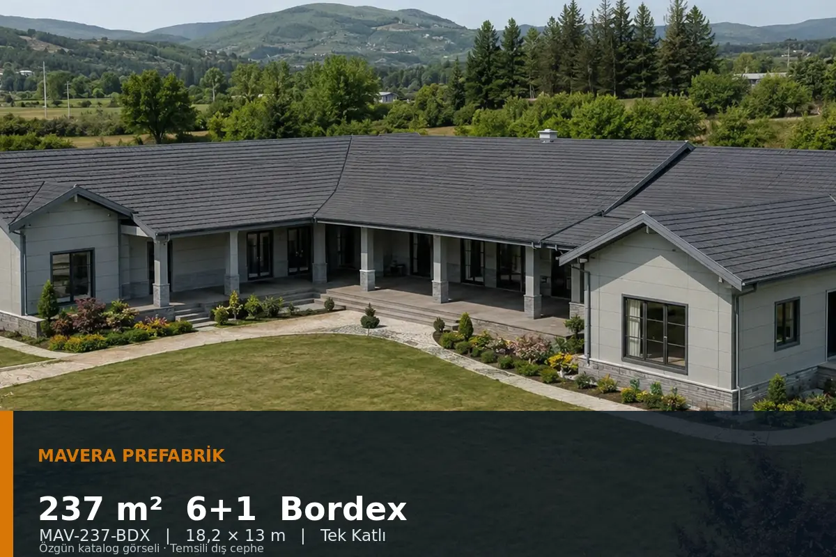 237 m² 6+1 Tek Katlı Bordex Prefabrik Ev