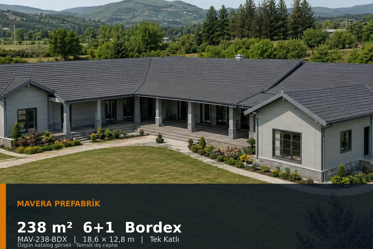 238 m² 6+1 Tek Katlı Bordex Prefabrik Ev