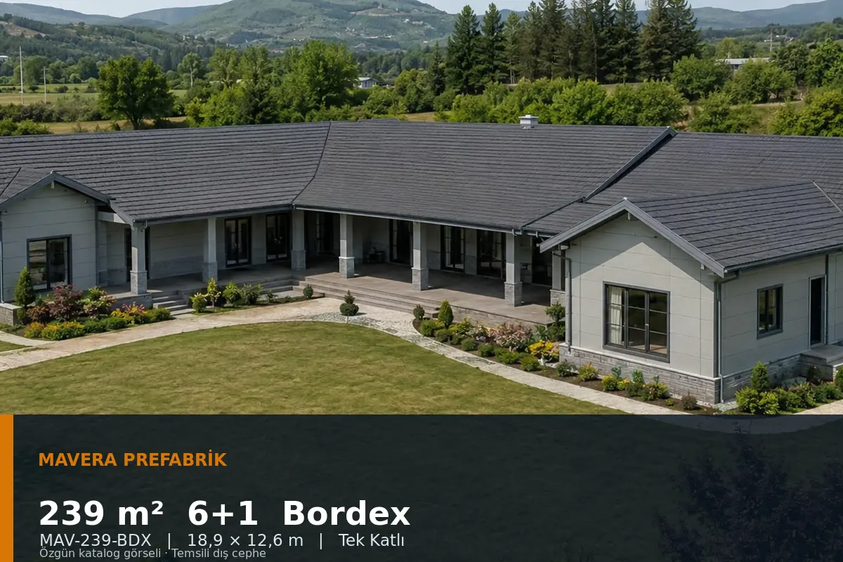239 m² 6+1 Tek Katlı Bordex Prefabrik Ev