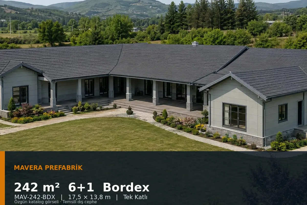 242 m² 6+1 Tek Katlı Bordex Prefabrik Ev