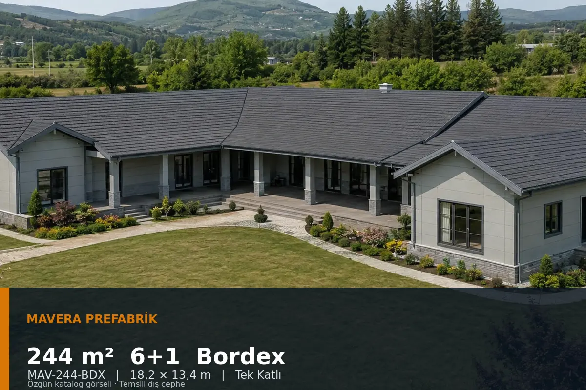 244 m² 6+1 Tek Katlı Bordex Prefabrik Ev