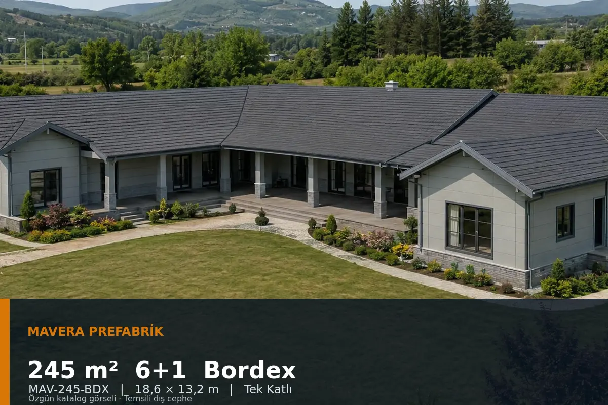245 m² 6+1 Tek Katlı Bordex Prefabrik Ev