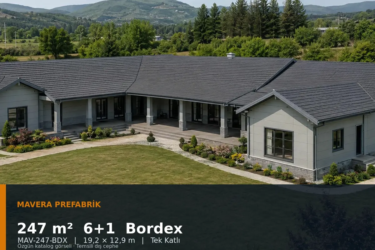 247 m² 6+1 Tek Katlı Bordex Prefabrik Ev