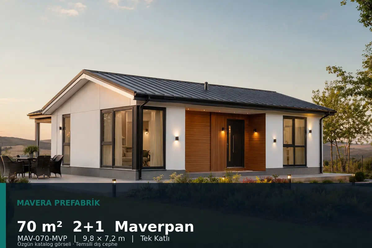 70 m² 2+1 Tek Katlı Maverpan Prefabrik Ev