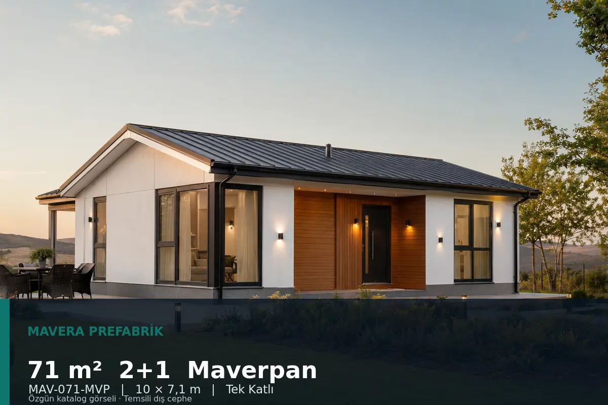 71 m² 2+1 Tek Katlı Maverpan Prefabrik Ev