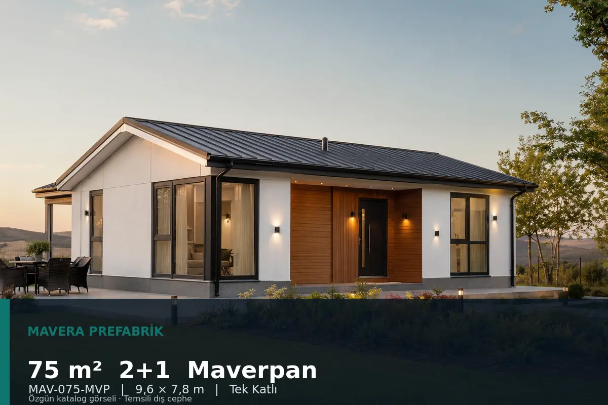 75 m² 2+1 Tek Katlı Maverpan Prefabrik Ev