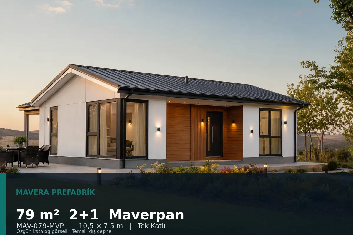 79 m² 2+1 Tek Katlı Maverpan Prefabrik Ev