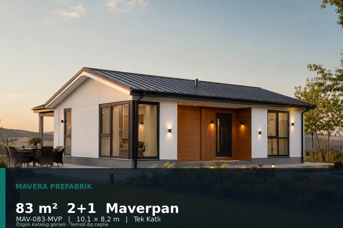 83 m² 2+1 Tek Katlı Maverpan Prefabrik Ev
