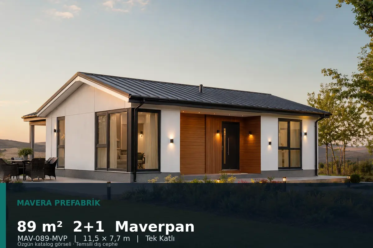 89 m² 2+1 Tek Katlı Maverpan Prefabrik Ev