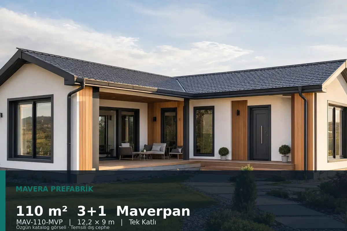 110 m² 3+1 Tek Katlı Maverpan Prefabrik Ev