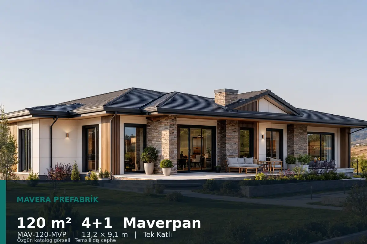 120 m² 4+1 Tek Katlı Maverpan Prefabrik Ev