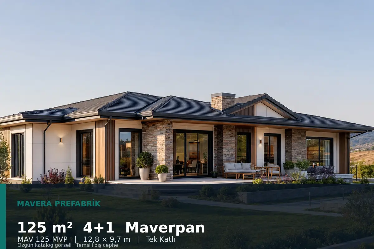 125 m² 4+1 Tek Katlı Maverpan Prefabrik Ev