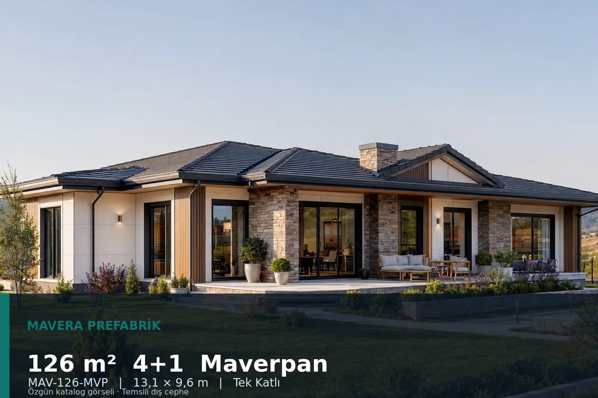 126 m² 4+1 Tek Katlı Maverpan Prefabrik Ev
