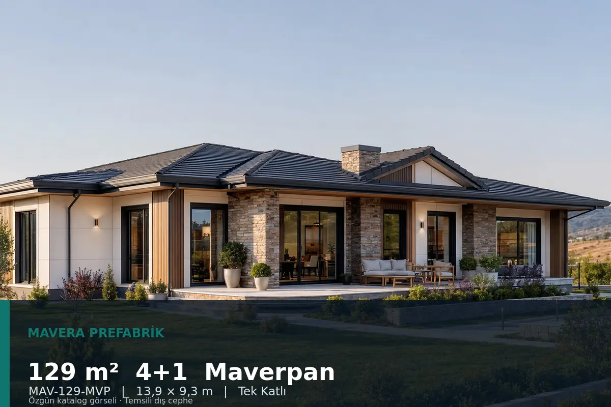129 m² 4+1 Tek Katlı Maverpan Prefabrik Ev