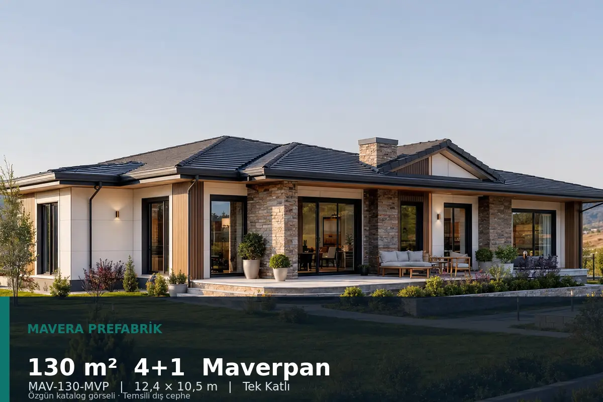 130 m² 4+1 Tek Katlı Maverpan Prefabrik Ev