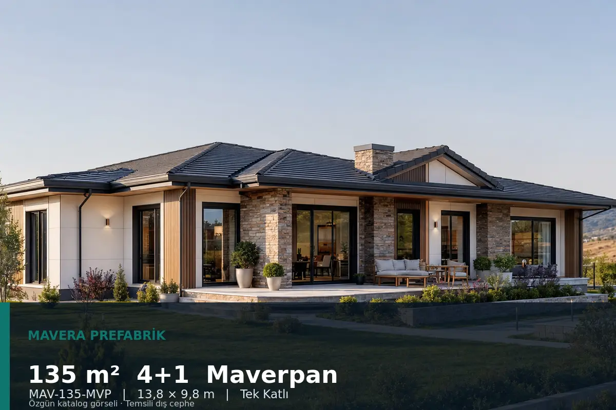 135 m² 4+1 Tek Katlı Maverpan Prefabrik Ev
