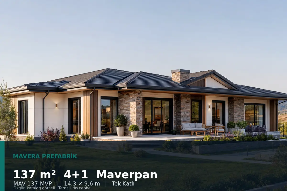 137 m² 4+1 Tek Katlı Maverpan Prefabrik Ev