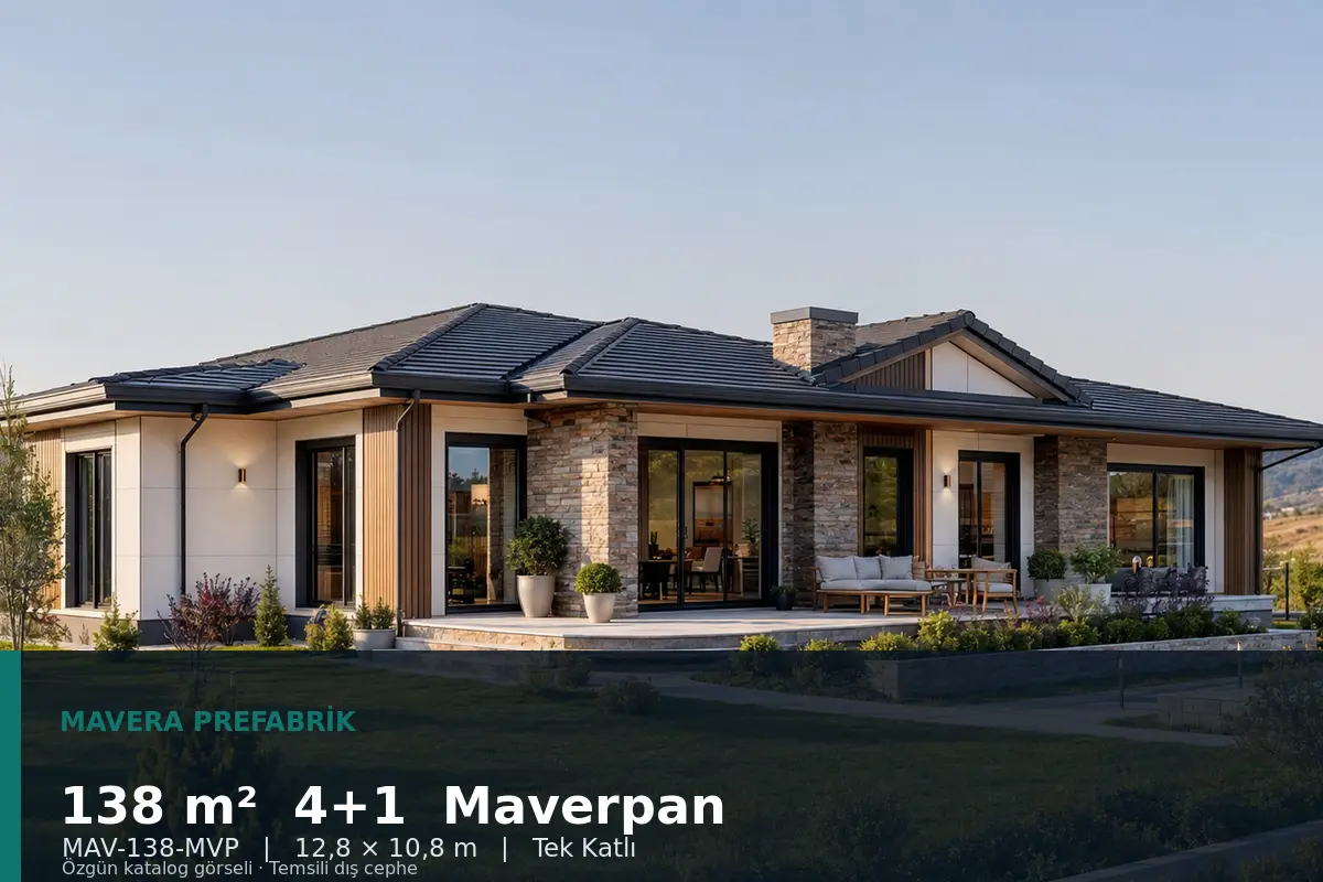 138 m² 4+1 Tek Katlı Maverpan Prefabrik Ev