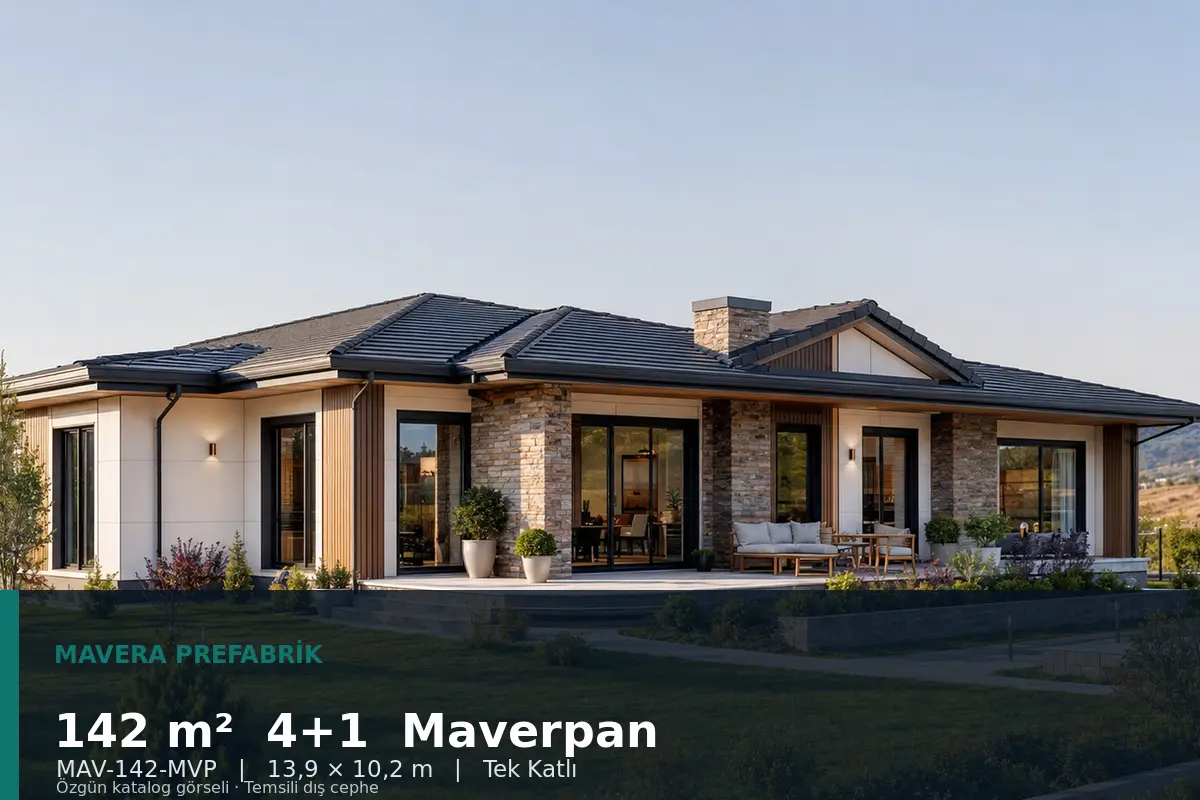 142 m² 4+1 Tek Katlı Maverpan Prefabrik Ev