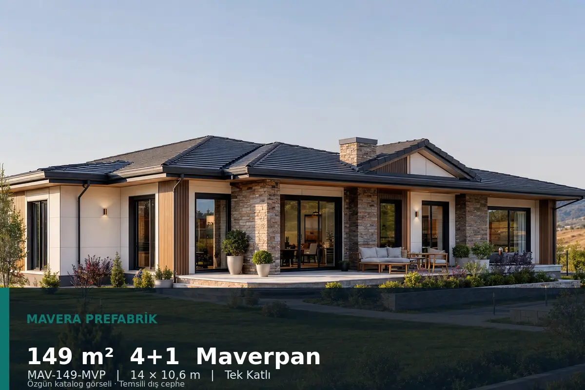 149 m² 4+1 Tek Katlı Maverpan Prefabrik Ev