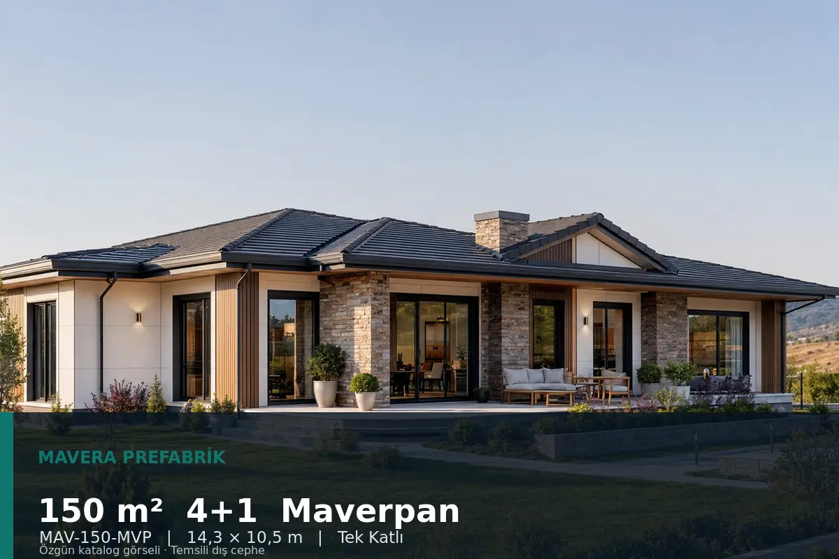 150 m² 4+1 Tek Katlı Maverpan Prefabrik Ev