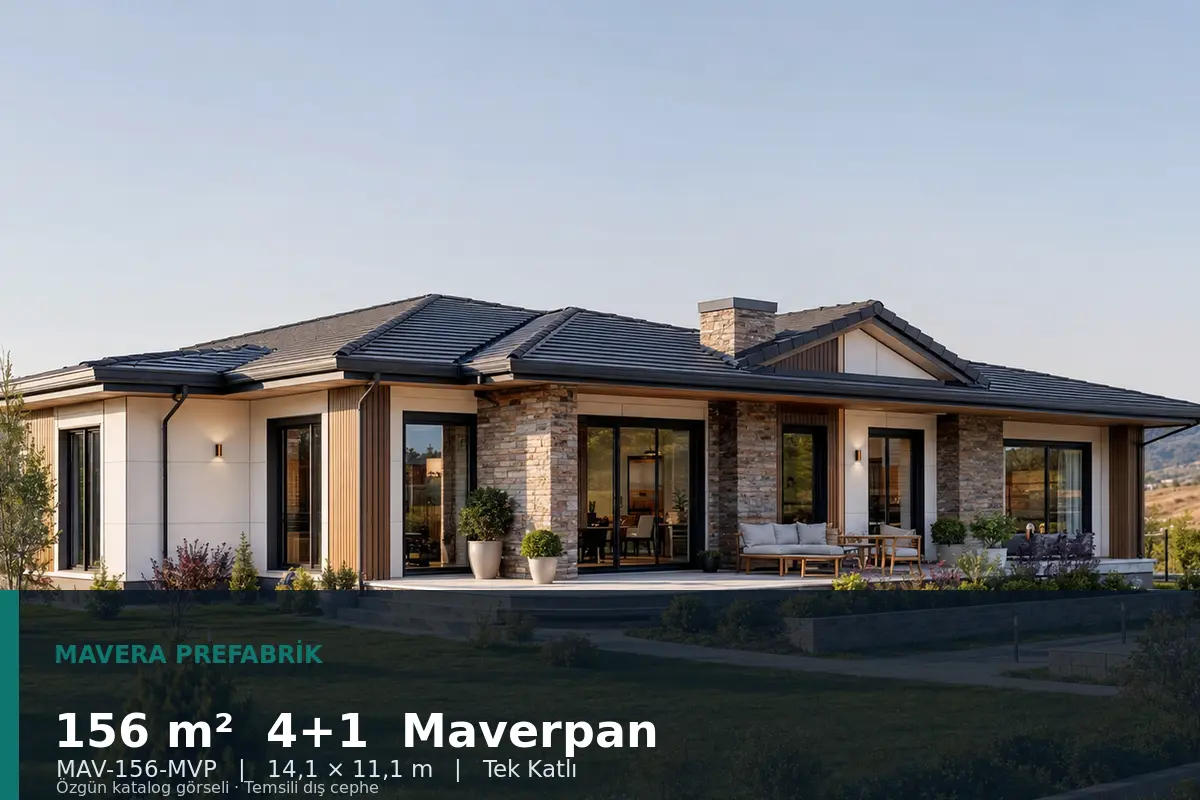 156 m² 4+1 Tek Katlı Maverpan Prefabrik Ev