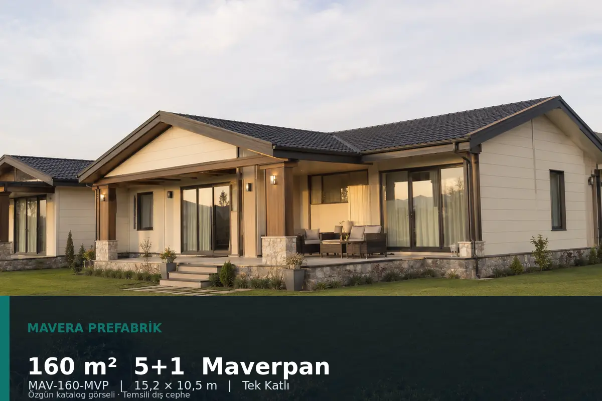 160 m² 5+1 Tek Katlı Maverpan Prefabrik Ev