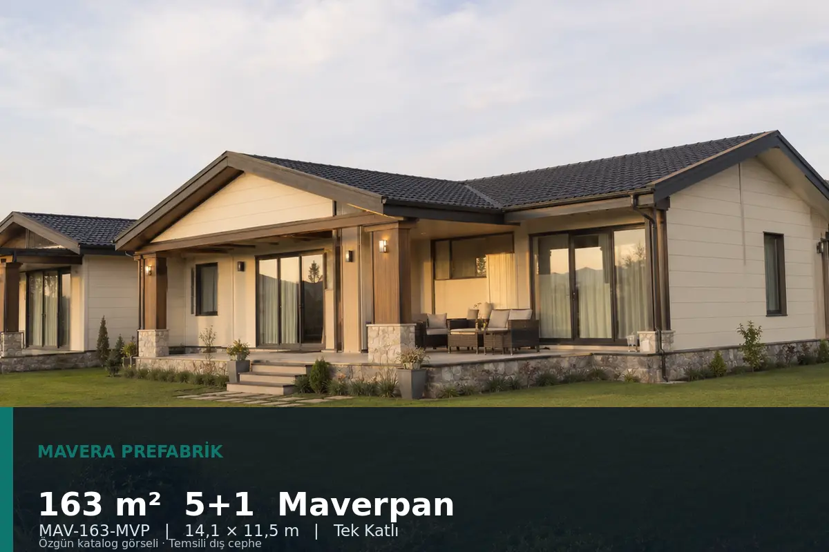 163 m² 5+1 Tek Katlı Maverpan Prefabrik Ev