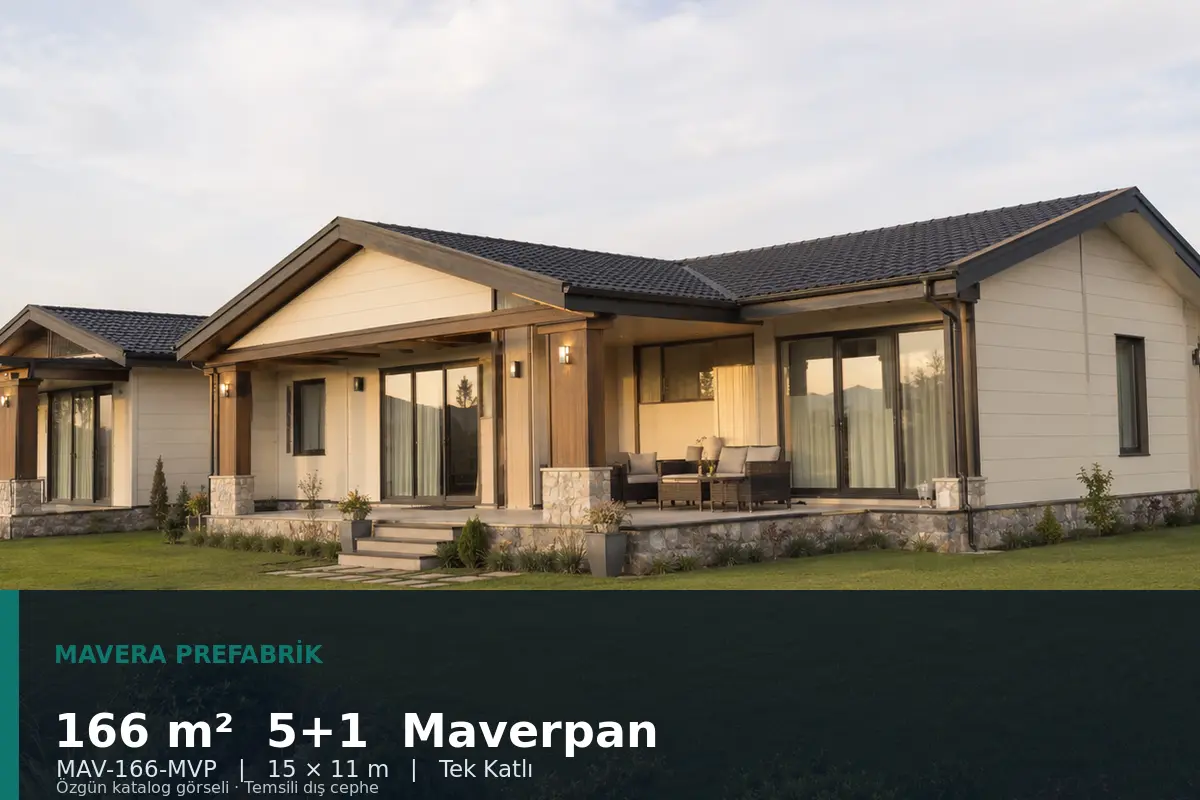 166 m² 5+1 Tek Katlı Maverpan Prefabrik Ev