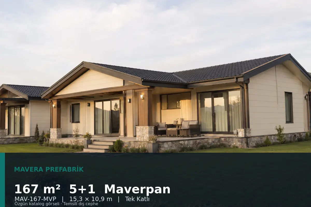 167 m² 5+1 Tek Katlı Maverpan Prefabrik Ev