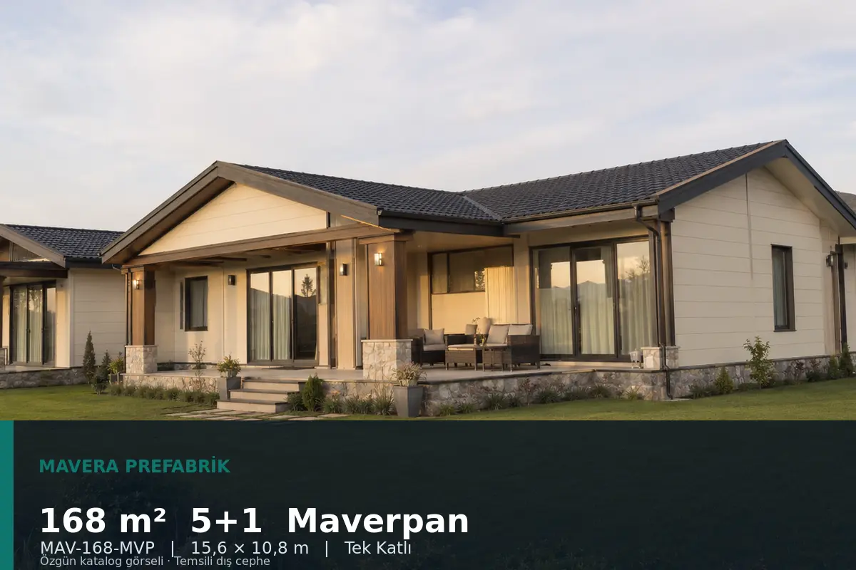 168 m² 5+1 Tek Katlı Maverpan Prefabrik Ev