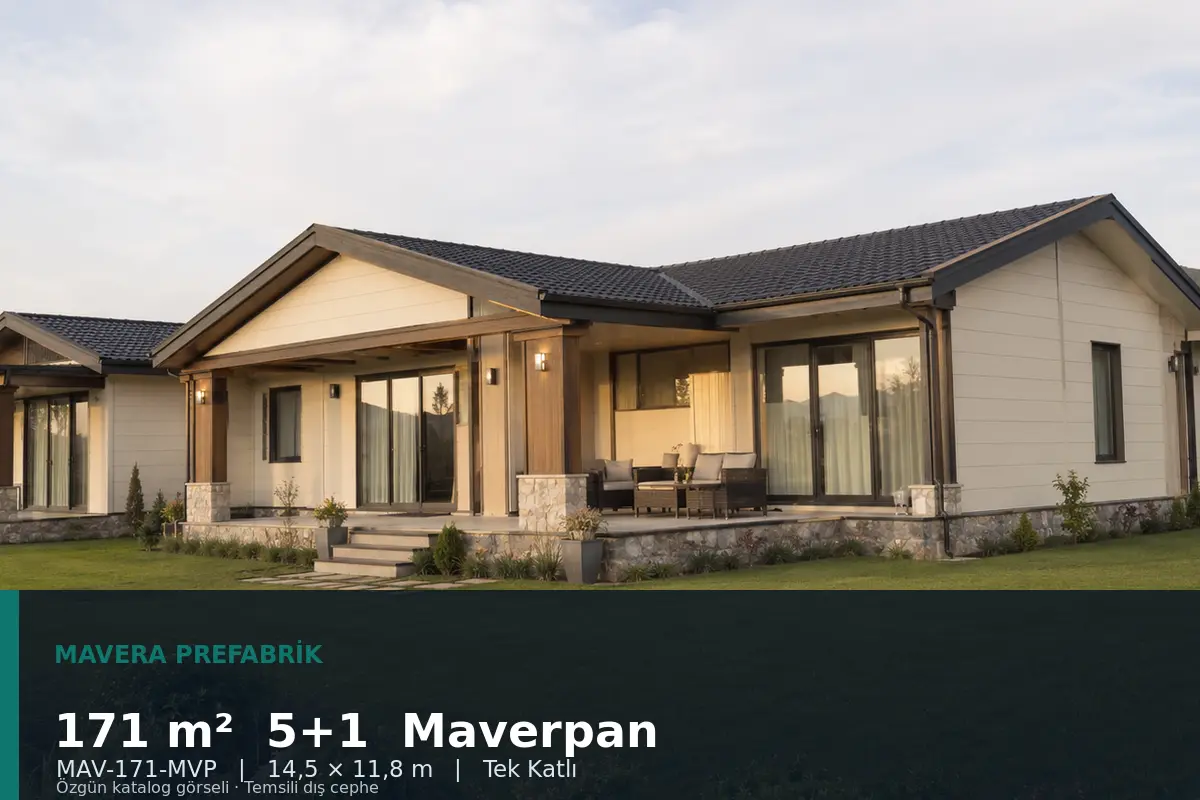 171 m² 5+1 Tek Katlı Maverpan Prefabrik Ev
