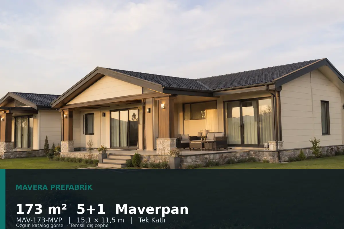 173 m² 5+1 Tek Katlı Maverpan Prefabrik Ev