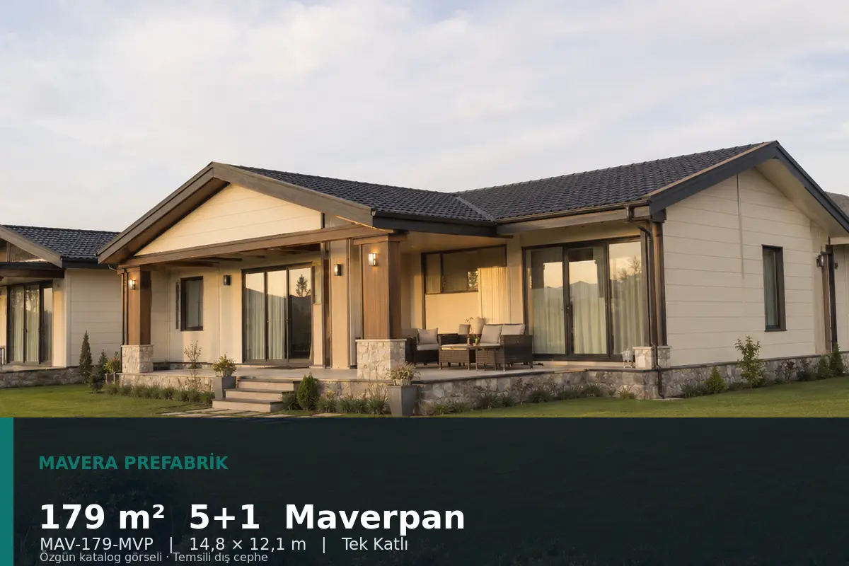 179 m² 5+1 Tek Katlı Maverpan Prefabrik Ev