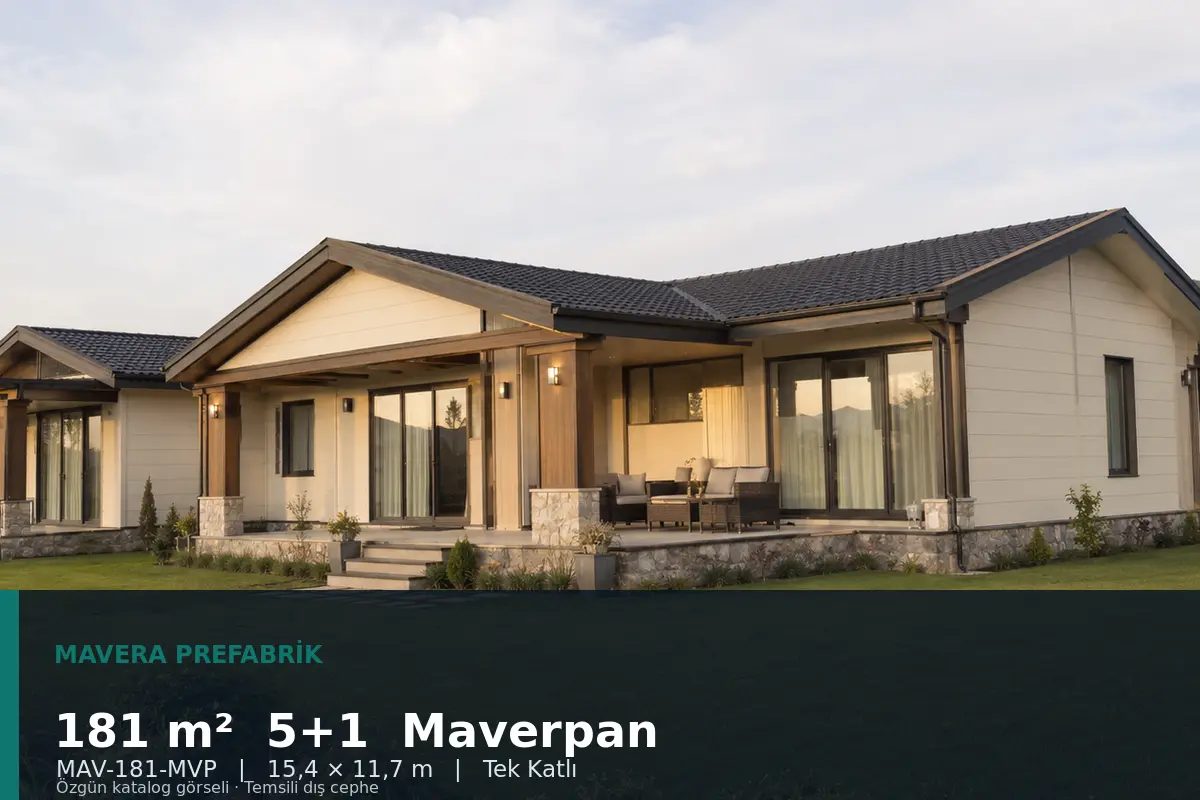 181 m² 5+1 Tek Katlı Maverpan Prefabrik Ev