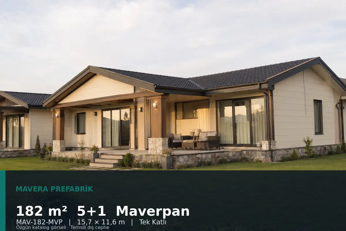 182 m² 5+1 Tek Katlı Maverpan Prefabrik Ev
