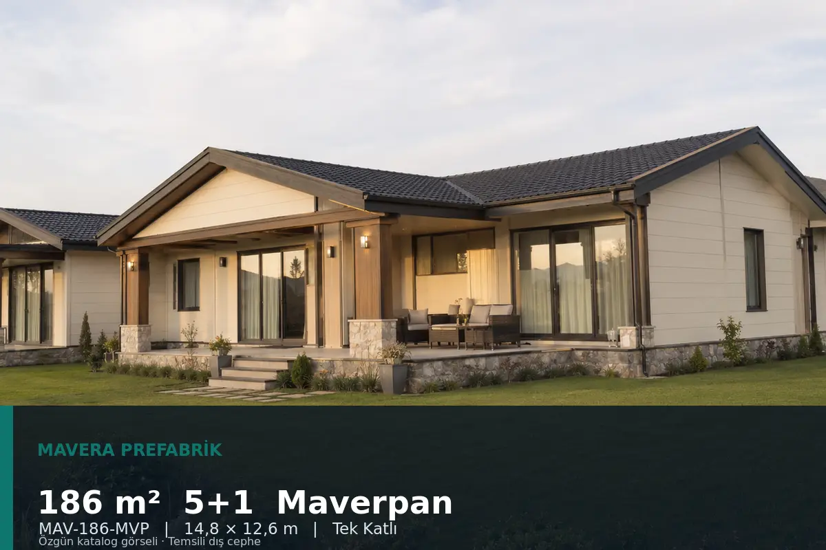186 m² 5+1 Tek Katlı Maverpan Prefabrik Ev