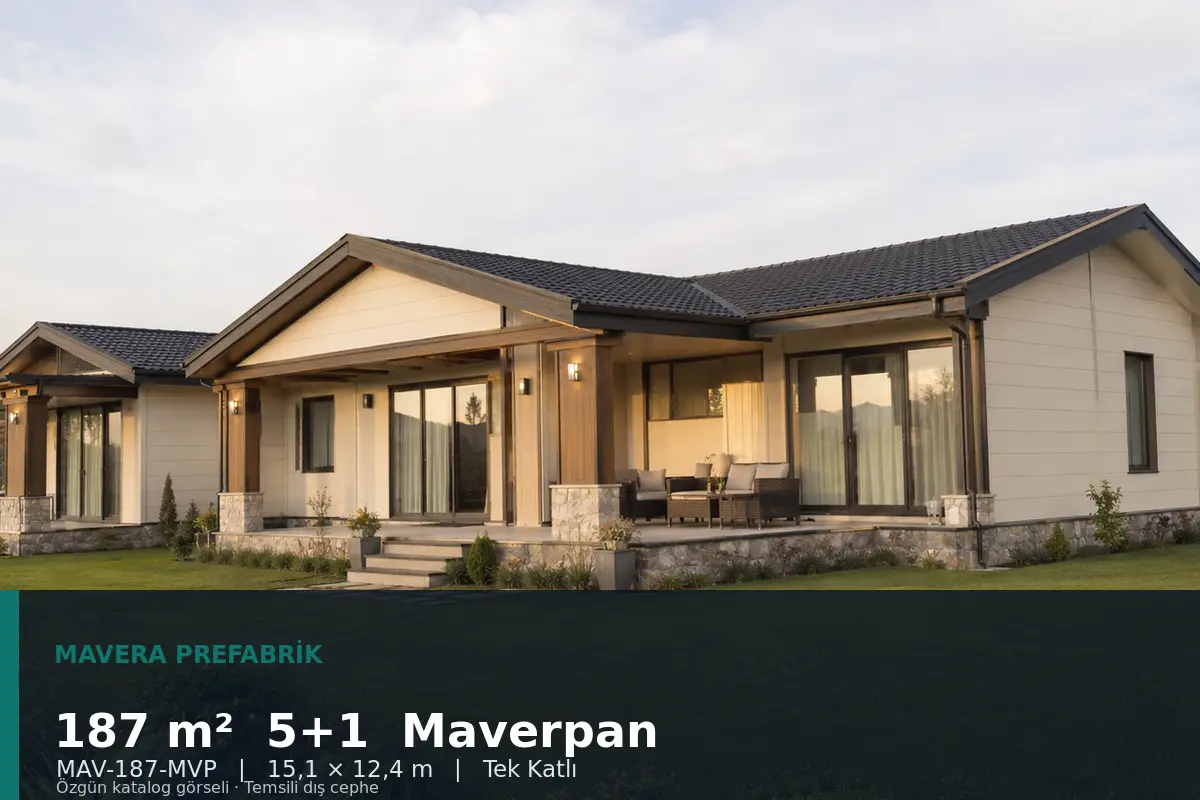 187 m² 5+1 Tek Katlı Maverpan Prefabrik Ev