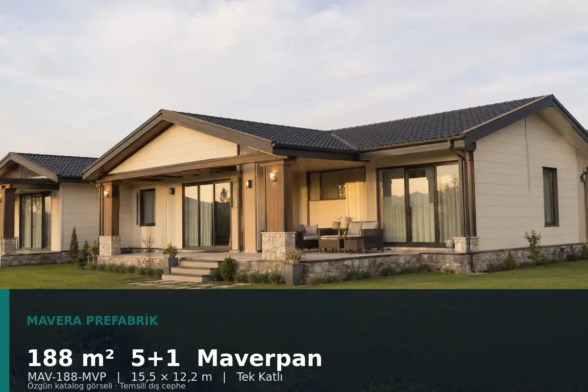 188 m² 5+1 Tek Katlı Maverpan Prefabrik Ev